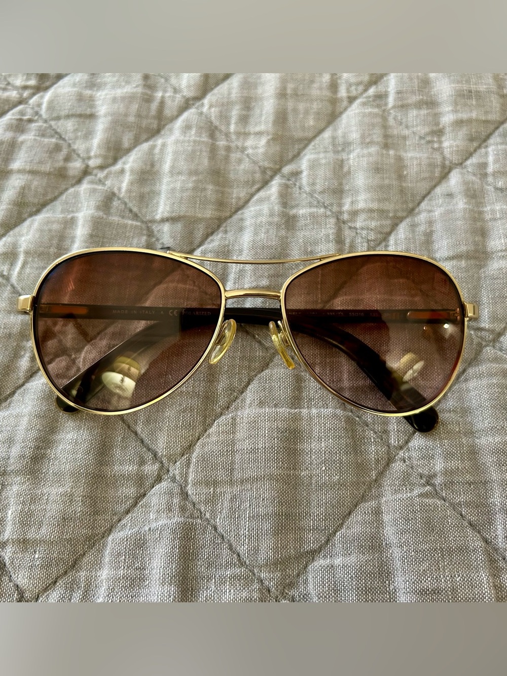 CHANEL Polarized Gold Aviator Sunglasses 4201 Full Set Italy - Picture 4 of 16